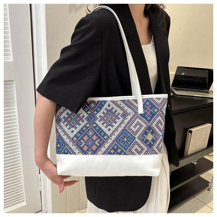 トートバッグ キャンバスバッグ レディース 肩掛けバッグ 自立 花柄 総柄エスニックショルダーバッグ ハンドバッグ リゾート |  | 08