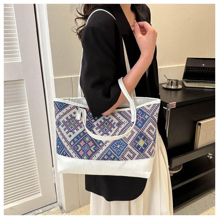 トートバッグ キャンバスバッグ レディース 肩掛けバッグ 自立 花柄 総柄エスニックショルダーバッグ ハンドバッグ リゾート |  | 09