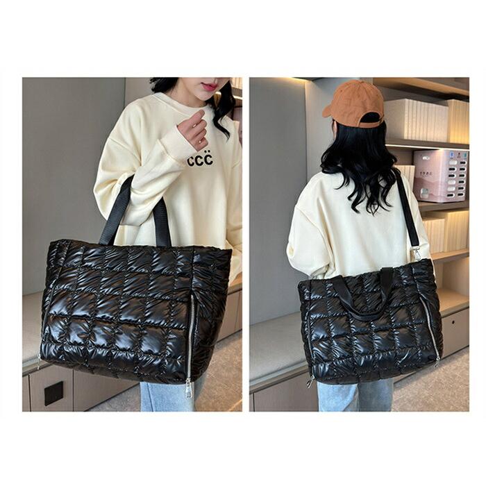 キルティング トートバッグ 中綿バッグ 大きめ レディース メンズ 大容量修学旅行軽量 ボストンバッグ キャリーオンバッグ |  | 10