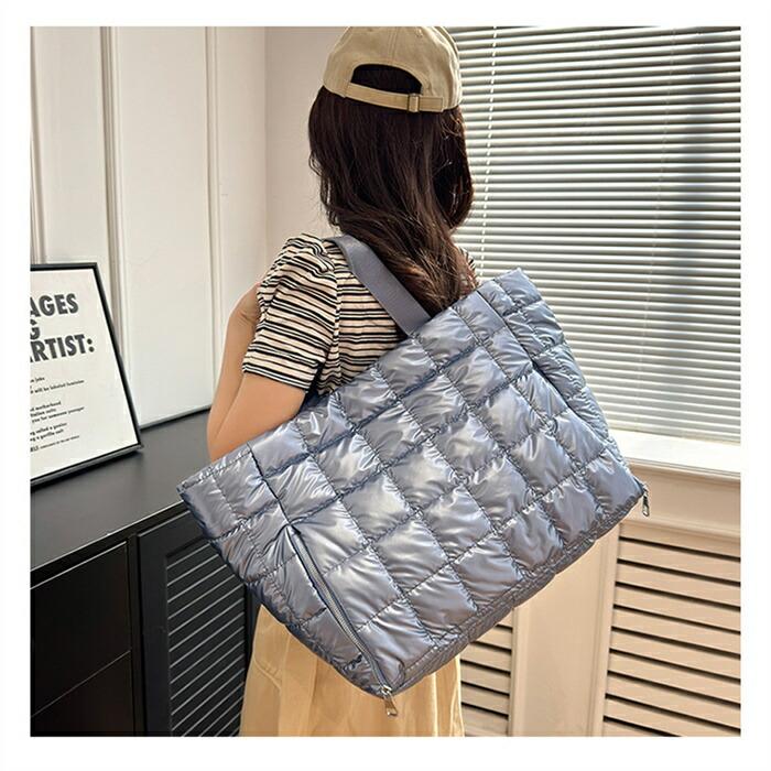 キルティング トートバッグ 中綿バッグ 大きめ レディース メンズ 大容量修学旅行軽量 ボストンバッグ キャリーオンバッグ |  | 01