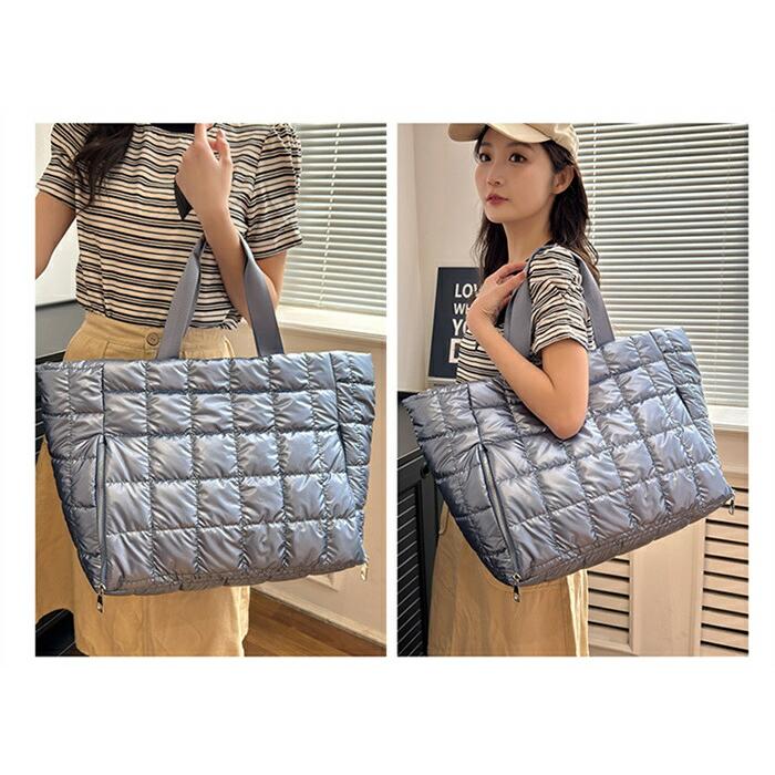 キルティング トートバッグ 中綿バッグ 大きめ レディース メンズ 大容量修学旅行軽量 ボストンバッグ キャリーオンバッグ |  | 03