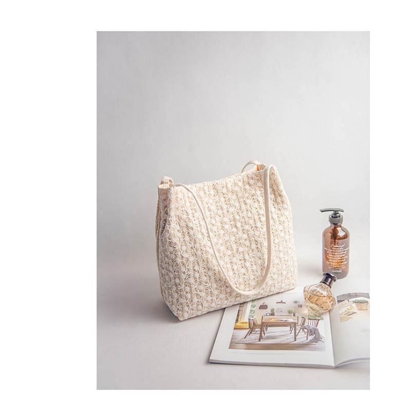 かごバッグ ハンドバッグ 手提げ 肩掛け レース付き かご バッグトートバッグ鞄 裏地付き レディース |  | 05