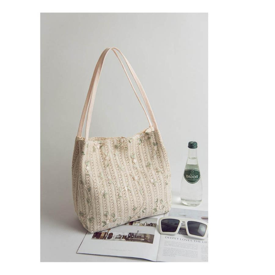 かごバッグ ハンドバッグ 手提げ 肩掛け レース付き かご バッグトートバッグ鞄 裏地付き レディース |  | 07