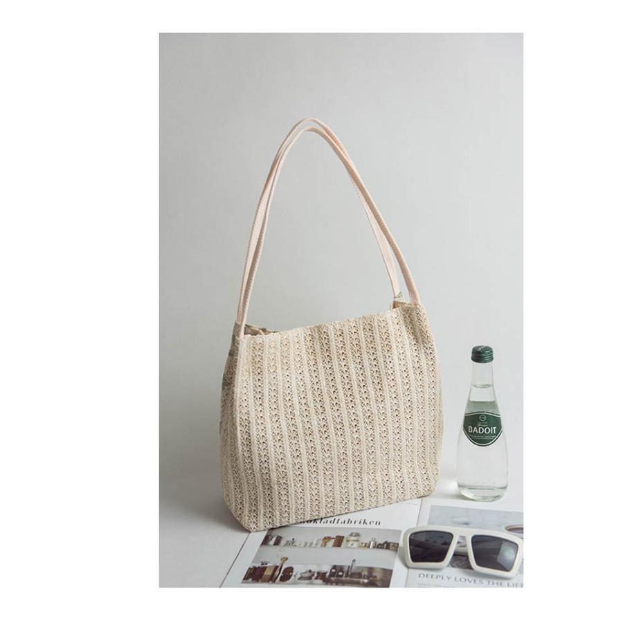 かごバッグ ハンドバッグ 手提げ 肩掛け レース付き かご バッグトートバッグ鞄 裏地付き レディース |  | 08