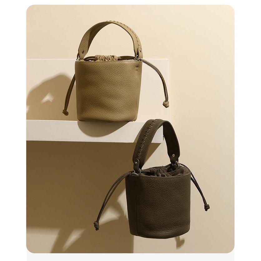 本革 バケツ型 バッグ 巾着バケツバッグ ハンドバッグ レディース 大人手提げバケツバッグ 筒型バッグ 縦 |  | 02
