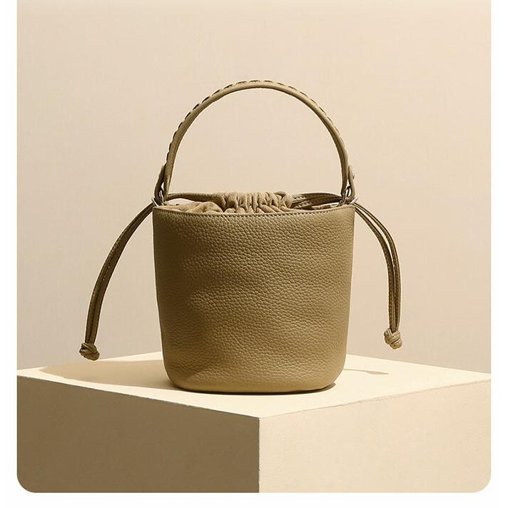 本革 バケツ型 バッグ 巾着バケツバッグ ハンドバッグ レディース 大人手提げバケツバッグ 筒型バッグ 縦 |  | 03