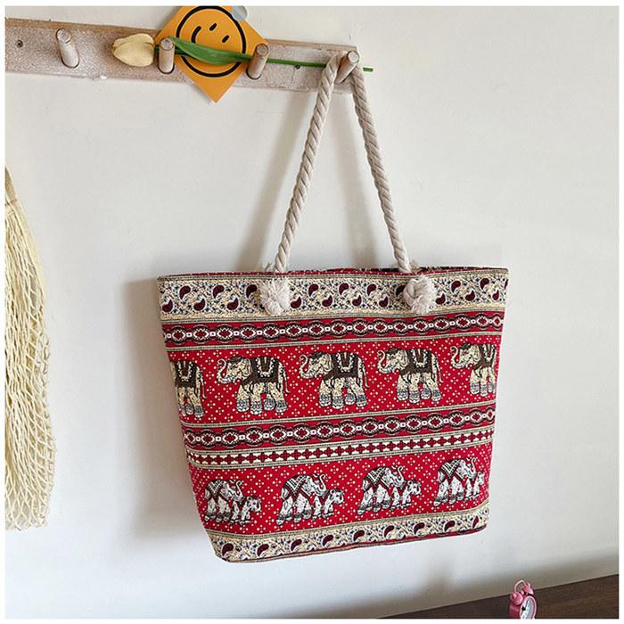 キャンバストートバッグ 夏 花柄 ボーダー レディース 大容量 肩掛けバッグ量軽軽い エスニック風 大人可愛い |  | 13