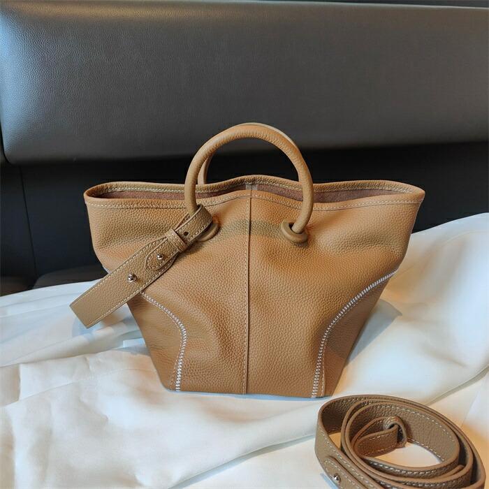 本革 キューブバッグ バケツバッグ ハンドバッグ レディース レザー トートバッグ2WAYバッグショルダーバッグ バケツ型バッグ 通勤 |  | 01