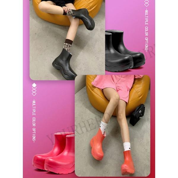 厚底レインブーツ レディース ショート 完全防水 おしゃれ かわいい ショートブーツ レインシューズ 雨 雪 ファッション レインシューズ  軽量 |  | 05