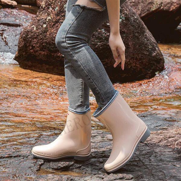 レインブーツ レディース ショート 完全防水 防水 レインシューズ ショートブーツ おしゃれ ゆったり ワークブーツ 滑らない 雨 雪 長靴 軽量無地 |  | 10