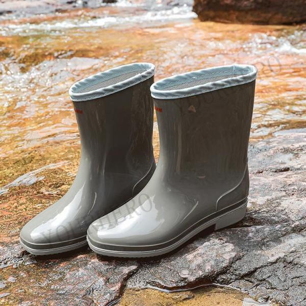 レインブーツ レディース ショート 完全防水 防水 レインシューズ ショートブーツ おしゃれ ゆったり ワークブーツ 滑らない 雨 雪 長靴 軽量無地 |  | 04