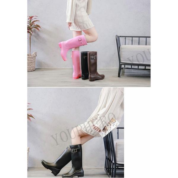 レインブーツ レディース レインシューズ ジョッキー 雨降り 雪 雨 ラバーブーツ 無地 長靴バックルデザイン レインブーツ防水 梅雨台風 防寒 軽量 |  | 10