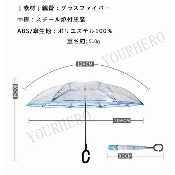 逆さ傘 雨傘 透明 8本骨 花柄 レディース メンズ 自立タイプ丈夫 梅雨対策 ワンタッチ 手動開閉 晴雨兼用傘 撥水グラスファイバー 大きい 軽量 |  | 13