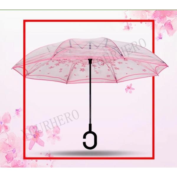 逆さ傘 雨傘 透明 8本骨 花柄 レディース メンズ 自立タイプ丈夫 梅雨対策 ワンタッチ 手動開閉 晴雨兼用傘 撥水グラスファイバー 大きい 軽量 |  | 02
