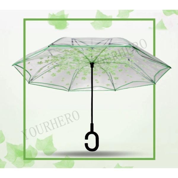 逆さ傘 雨傘 透明 8本骨 花柄 レディース メンズ 自立タイプ丈夫 梅雨対策 ワンタッチ 手動開閉 晴雨兼用傘 撥水グラスファイバー 大きい 軽量 |  | 03