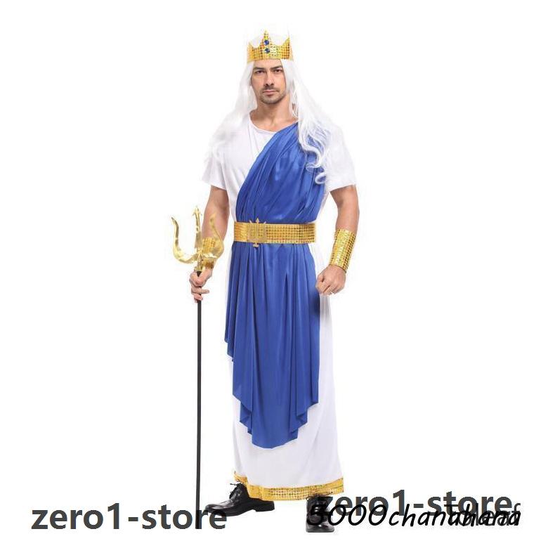 ギリシャ 海神ポセイドン 【ハロウィン】衣装 Poseidon 男性用 メンズ用 キャラクター 王様 国王 王子様 海の神 コスプレ衣装 コスチューム 仮装 |  | 01