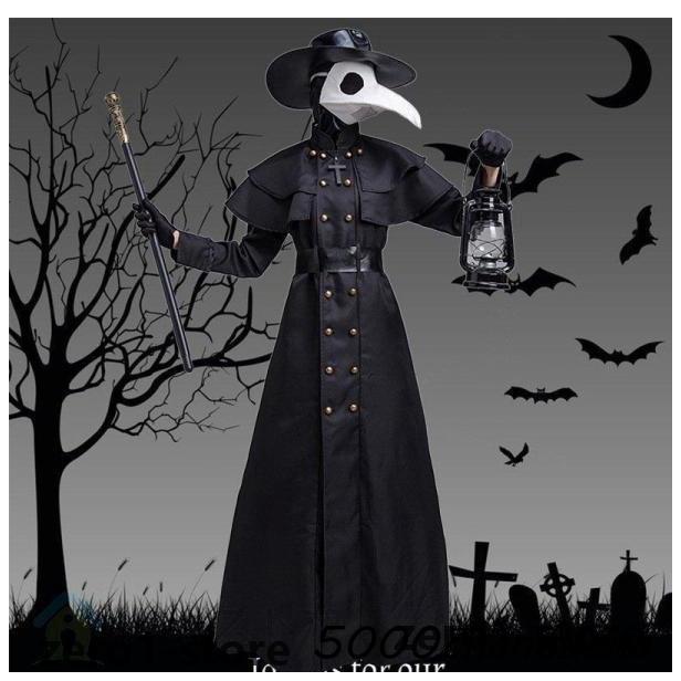 中世スチームパンクコスプレ衣装 ペスト医師の服装 の衣装 大人用 カラスのお面服 | 