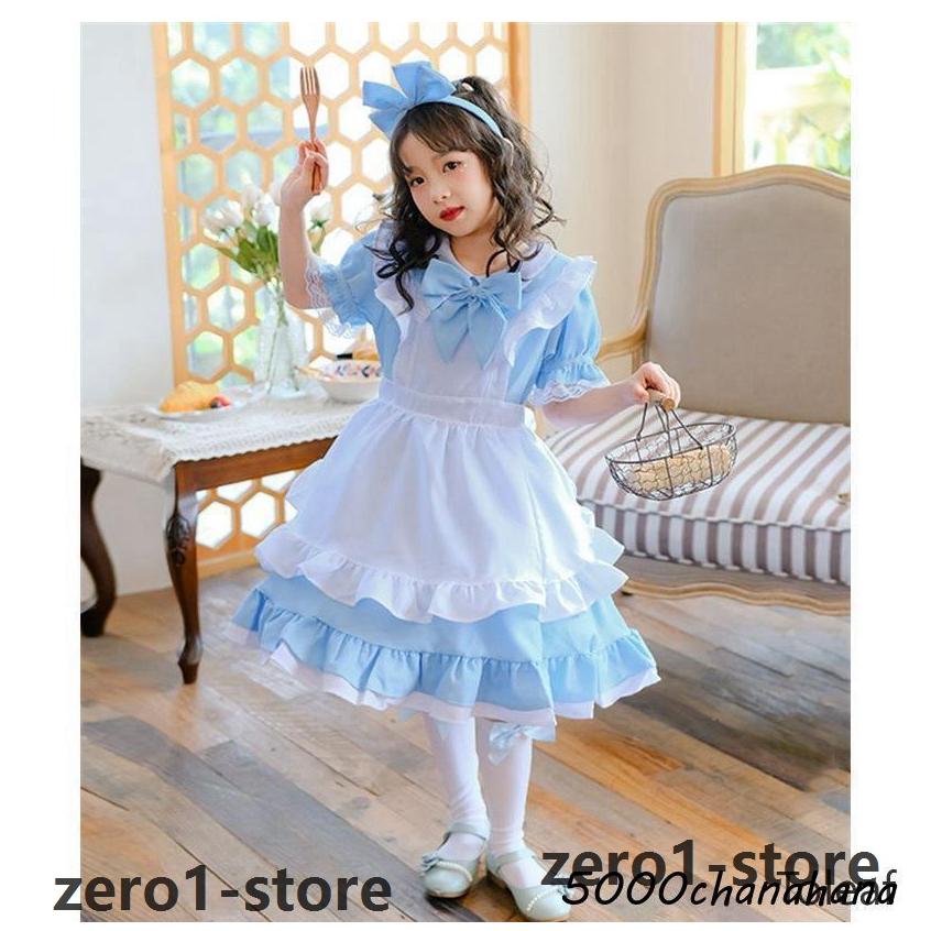 キッズ メイド服 コスプレ 仮装 メイド 服 プリンセスドレス 萌え コスプレ衣装 子供 キャラクター 女の子 ジュニア かわいい 可愛い ハロ |  | 01