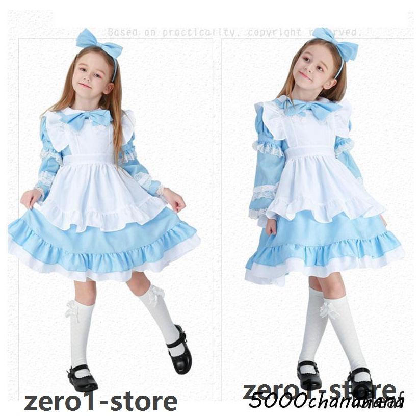 子供 ワンピース 【ハロウィン】衣装 女の子 コスプレ メイドさん アリス風 プリンセス白雪姫 キッズ コスチューム 変装 仮装 ハロウィーン 文化祭 学園祭 |  | 13