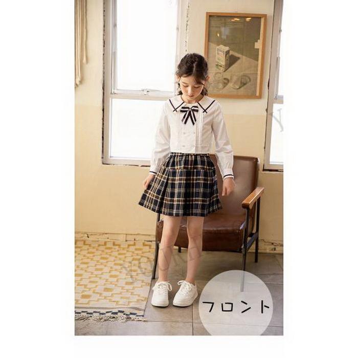 女の子 ブラウス セーラー襟 Yシャツ ホワイトシャツ リボン?タック付き クールブラウス 白ブラウス 幼稚園 小学生制服 可愛い 長袖 スクール 入学式 入園式 |  | 01