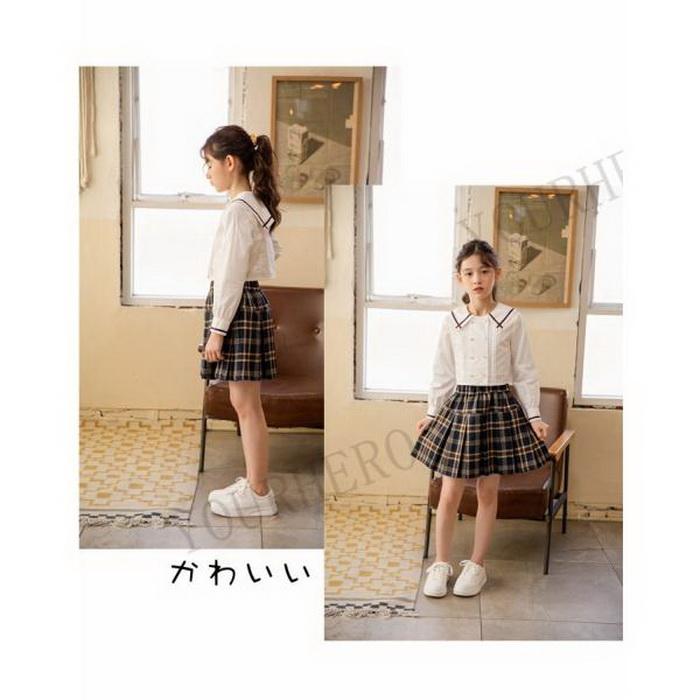 女の子 ブラウス セーラー襟 Yシャツ ホワイトシャツ リボン?タック付き クールブラウス 白ブラウス 幼稚園 小学生制服 可愛い 長袖 スクール 入学式 入園式 |  | 04