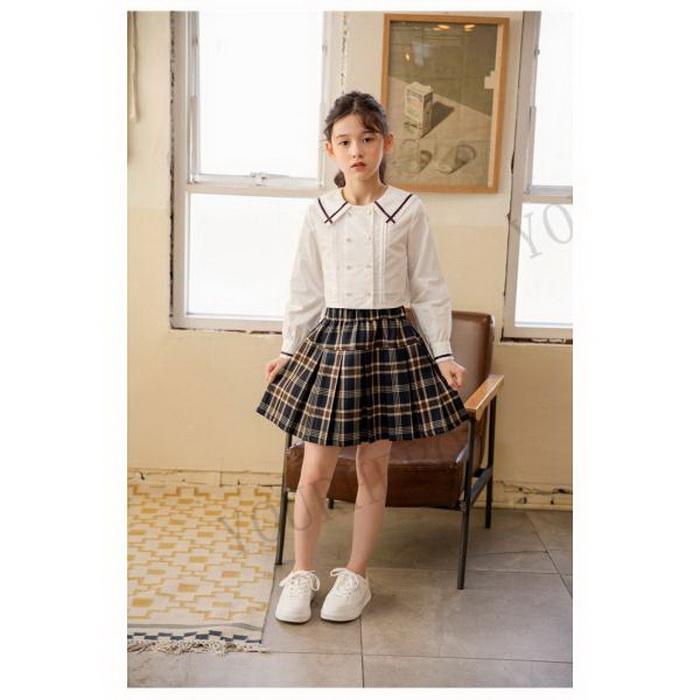 女の子 ブラウス セーラー襟 Yシャツ ホワイトシャツ リボン?タック付き クールブラウス 白ブラウス 幼稚園 小学生制服 可愛い 長袖 スクール 入学式 入園式 |  | 07