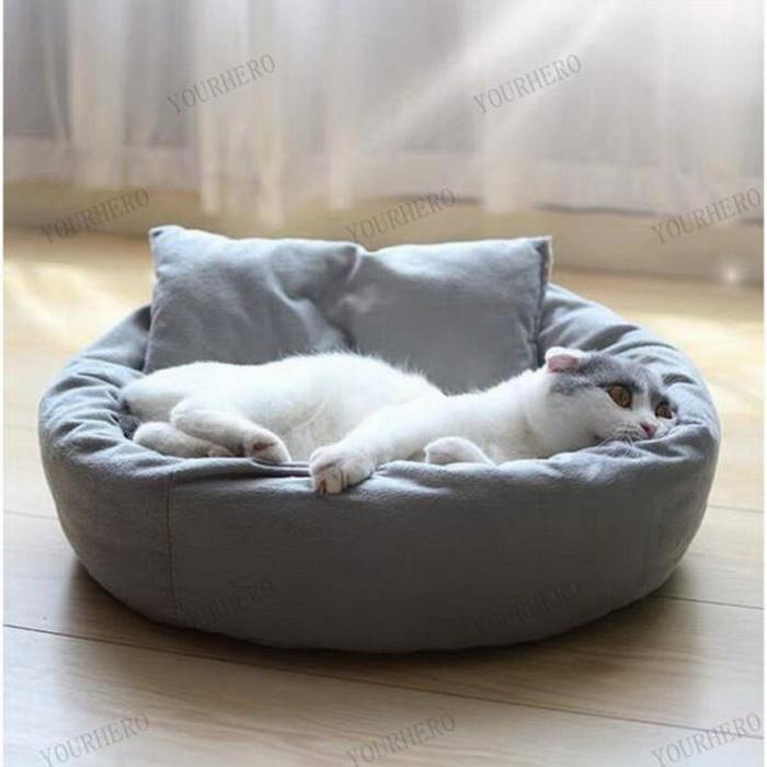 ペットベッド 小型犬 猫ベッド 枕付き 洗える 秋冬 ねこベッド ソファー 犬 ベット 猫 ベッド おしゃれ ふわふわ クッション 犬用品 猫用 送料無料｜zero1-store｜02