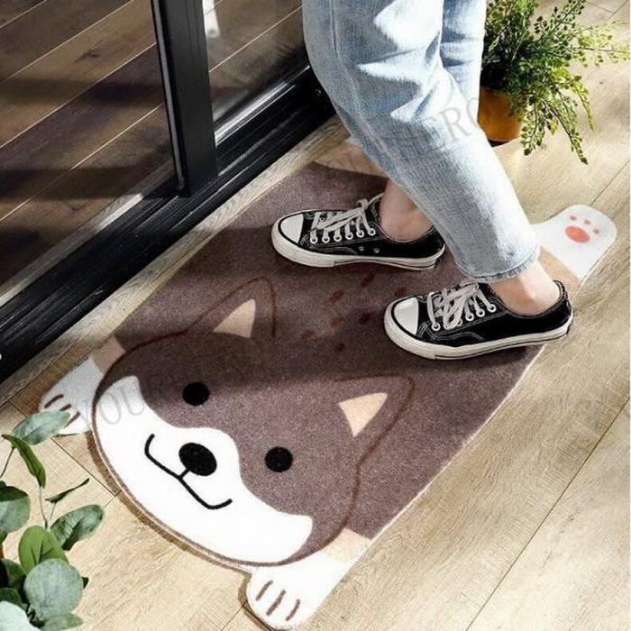 柴犬タイプ☆ラグマット キッチンマット．玄関マット．カーペット風呂マット柴犬雑貨 キッチンマット カーペット フロアマット 柴犬 豆しば アニマル マット