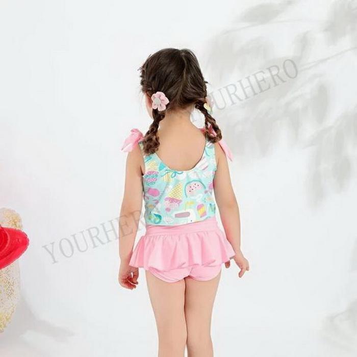 水着 女の子 キッズ 80 子供 セパレート 蝶結び アイスクリーム 柄