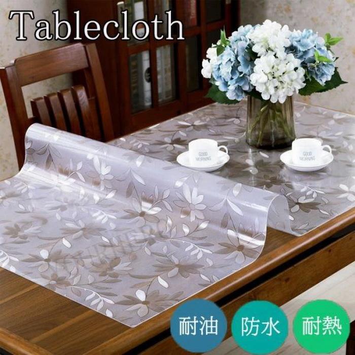テーブルクロス 花柄 撥水加工 おしゃれ 厚1.5mm 厚2mm テーブルマット PVC 長方形 食卓デスクマット 防水 撥油 耐熱 汚れ防止 傷防止 | 