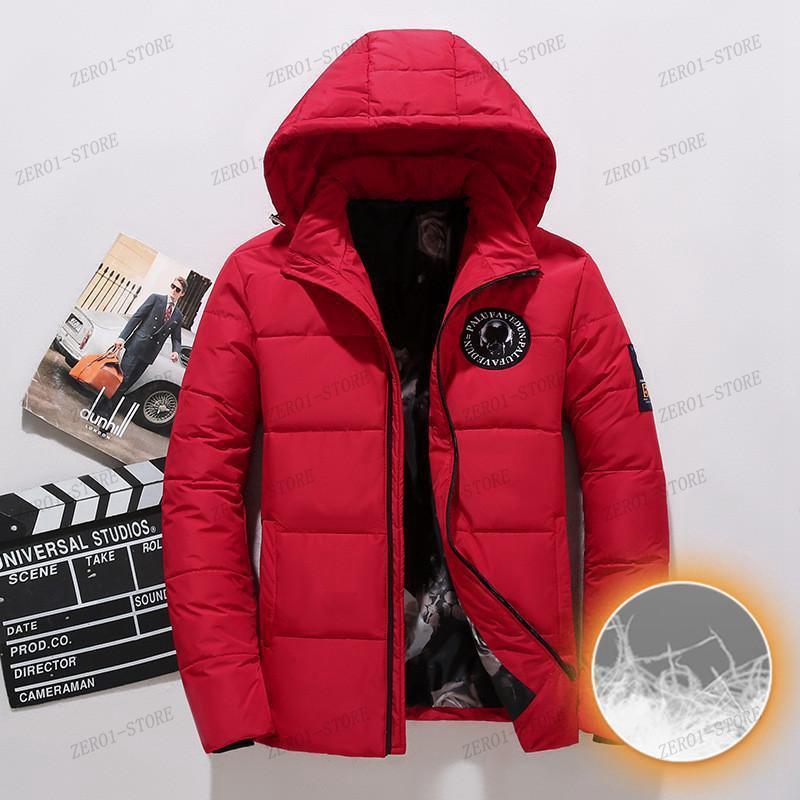 メンズ 刺繍 ダウンジャケット ダウンコート フード付き 花柄