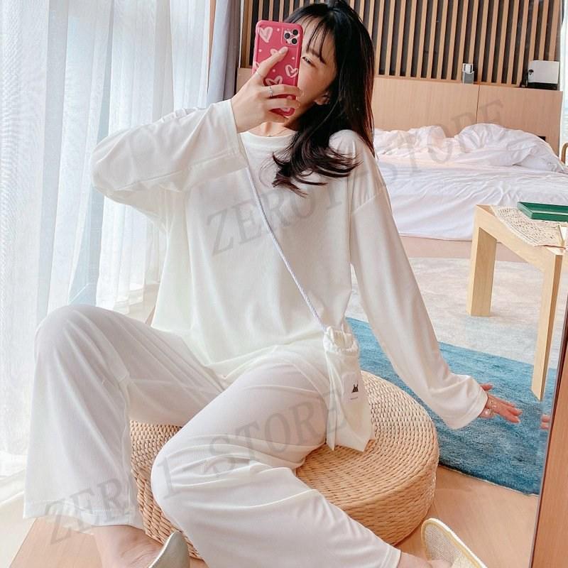 レディース 春夏秋 パジャマ 長袖パジャマ ロングズボン 綿 ルームウェア上下セット 無地 丸襟パジャマ 可愛い 部屋着 韓国風 寝巻き ゆったり 安い快適 L0phgssto2 Www Camerecastello Com