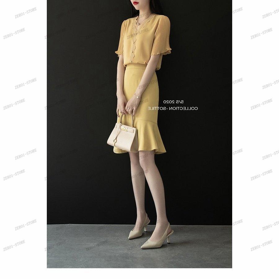 レディース  ブラウス 春夏 オシャレブラウス白 韓国風 半袖トップスシフォン レースVネックシャツ フレア袖トップス 薄手 大きいサイズ 上品 通勤OL |  | 13