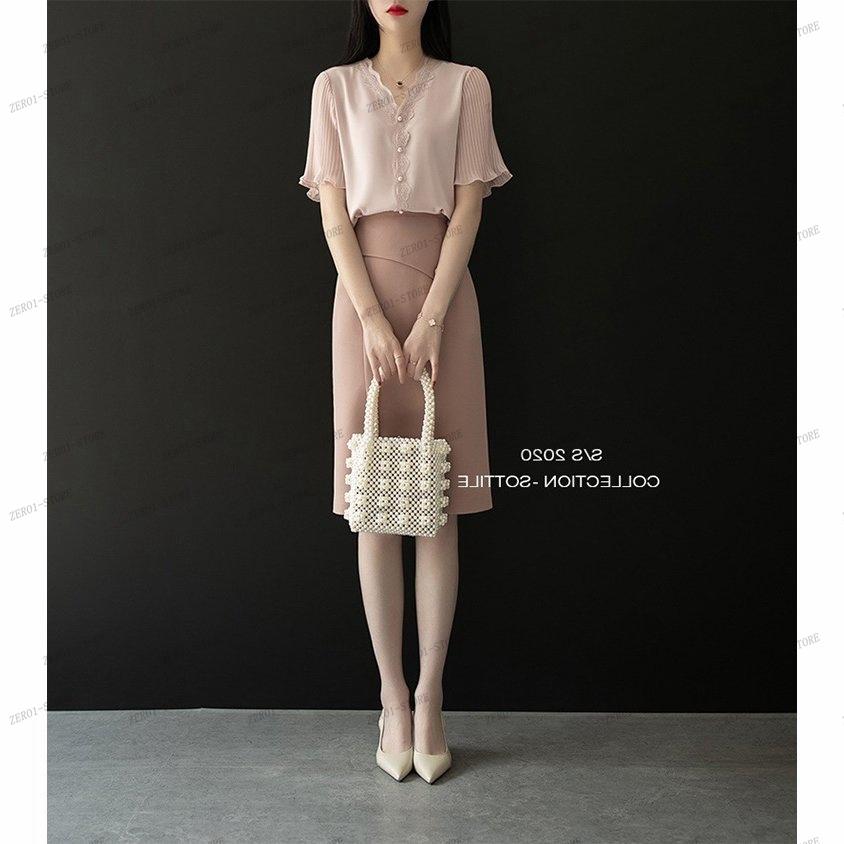 レディース  ブラウス 春夏 オシャレブラウス白 韓国風 半袖トップスシフォン レースVネックシャツ フレア袖トップス 薄手 大きいサイズ 上品 通勤OL |  | 02