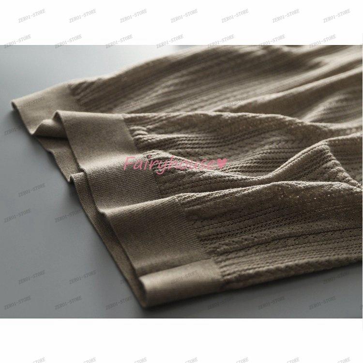 レディース 春夏新作 Tシャツ  半袖 ニットトップス 配色Tシャツ 透かし雕り レション ショット丈ニットソー ゆったりカットソー おしゃれ 大人 |  | 06