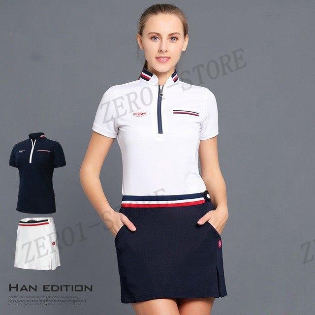 Malbon ゴルフウェア レディース 半袖Tシャツ＆スカート セットアップ⭐ Malbon ゴルフウェア レディース 半袖Tシャツ＆スカート セットアップ