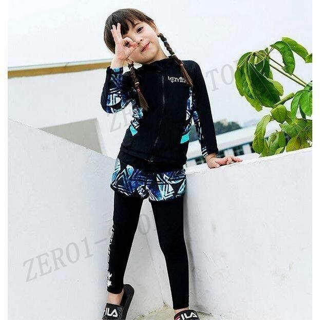 子供 水着 ラッシュガード キッズ ジュニア 女の子 長袖 おしゃれ 大きいサイズ 3点セット 体型カバー 子ども 男の子 ガールズ かわいい リゾート |  | 10