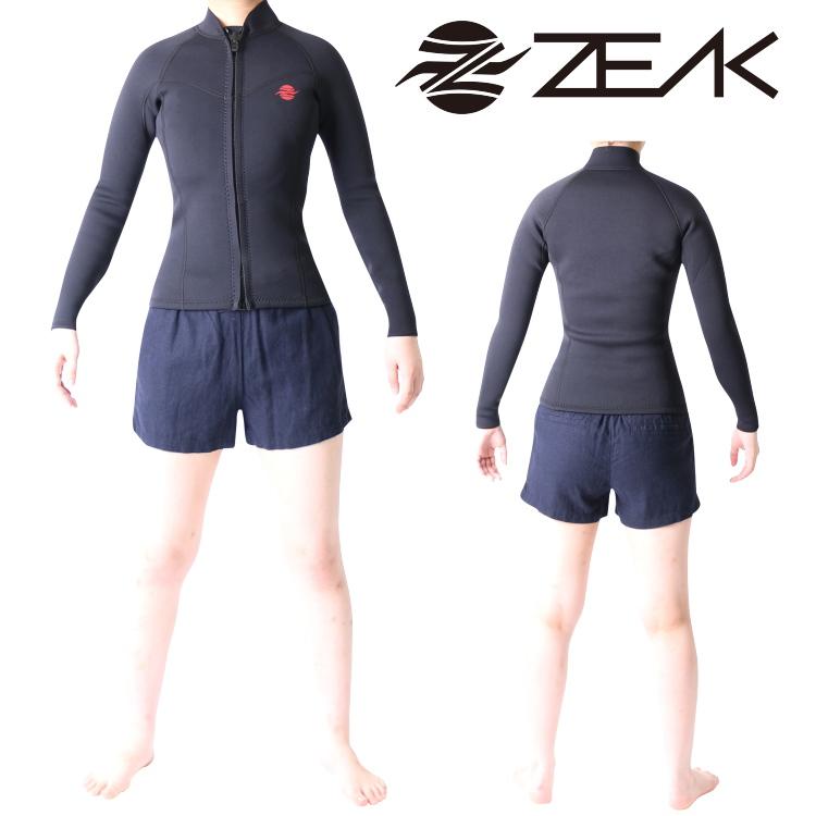 ルーズ　日本し製ウェットスーツ　タッパー ブラック ZEAK(ジーク) ウェットスーツ 女性用 タッパー ウエットスーツ