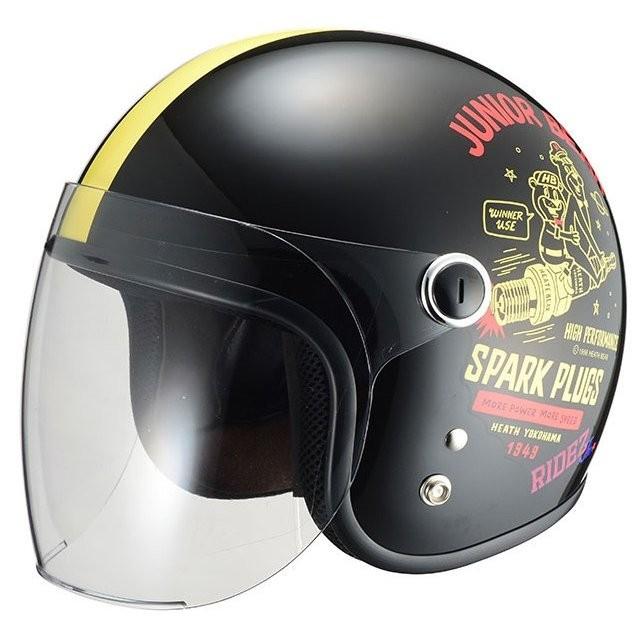 キッズヘルメット 数量限定 Jr SPARK PLUGS ブラック ライズ 通販 激安◆ RIDEZ アイボリー 53-54cm