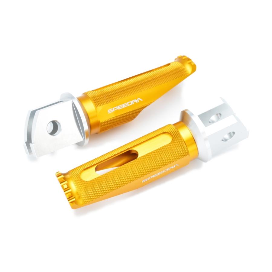 アルミ削り出しタンデムステップ 代引き不可 レーシングタイプ 取付部カラー シルバー ステップバーカラー スピードラ Ssk Speedra ゴールド