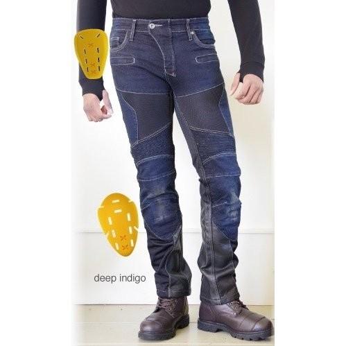 WJ-741S 07-741 スーパーフィットプロテクトレザーメッシュジーンズ ディープインディゴ S/28サイズ コミネ（KOMINE）