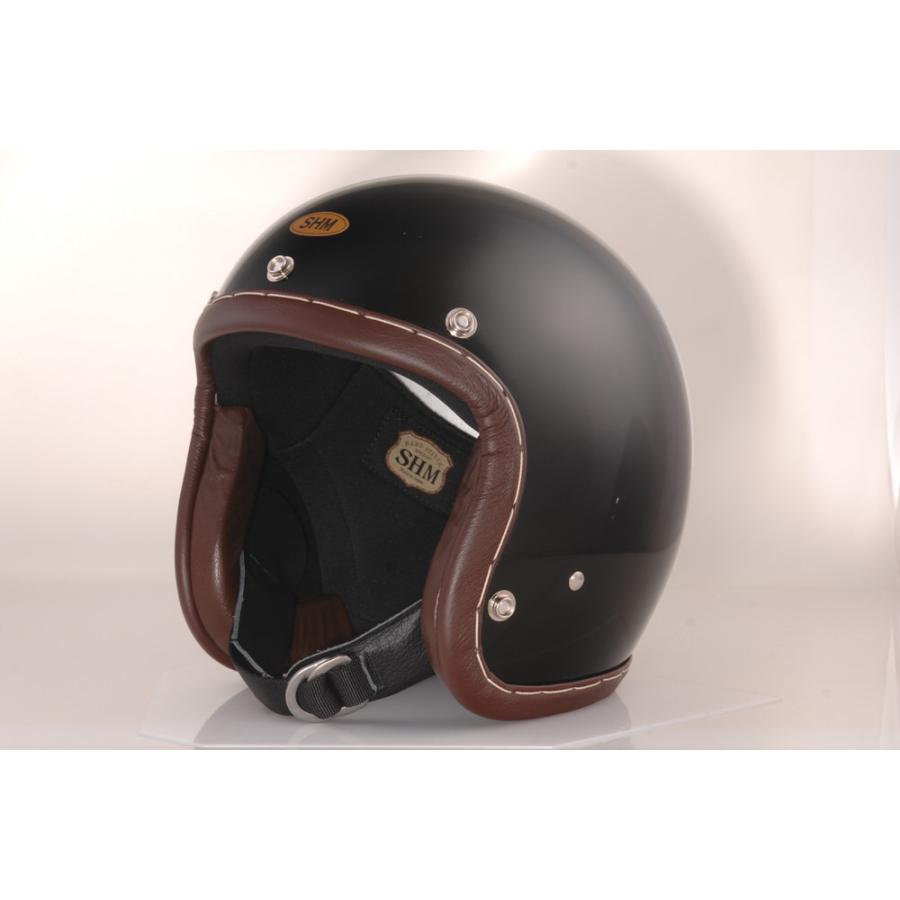 【フラッグシ】 HAND STITCH Lot-104 ジェットヘルメット ブラック M（57cm〜58cm） SHM バイク用品・パーツのゼロカスタム - 通販 - PayPayモール ップモデル