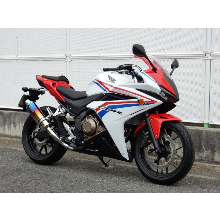 CBR400R（2BL-NC47）16年 リアエキゾースト チタンオーバル（スリップオンマフラー）焼き色 WR'S（ダブルアールズ）