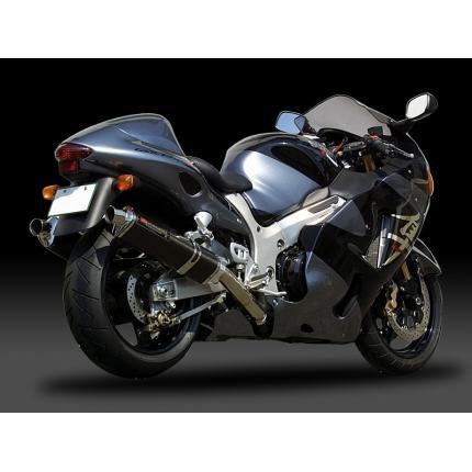 GSX1300R（隼）〜06年 スリップオンマフラー Tri-Ovalサイクロン（1エンド） STB （チタンブルーカバー） YOSHIMURA（ヨシムラ）