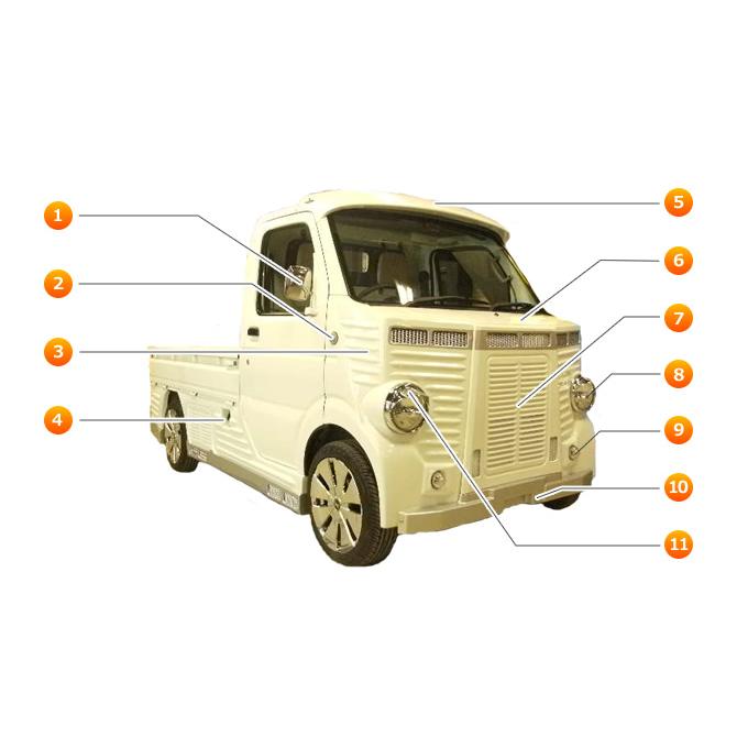 スズキ キャリー DA63T フレンチトラック 仕様 フルエアロ 6点 スズキ キャリー DA63T フレンチトラック 仕様 フルエアロ 6点
