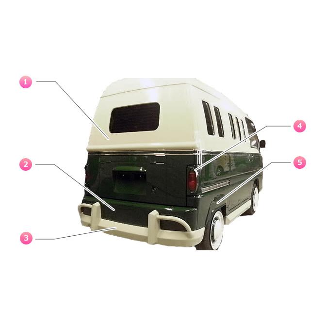 スバルサンバーKV3系KV4系アーリータイプフルエアロ5点セットシングル