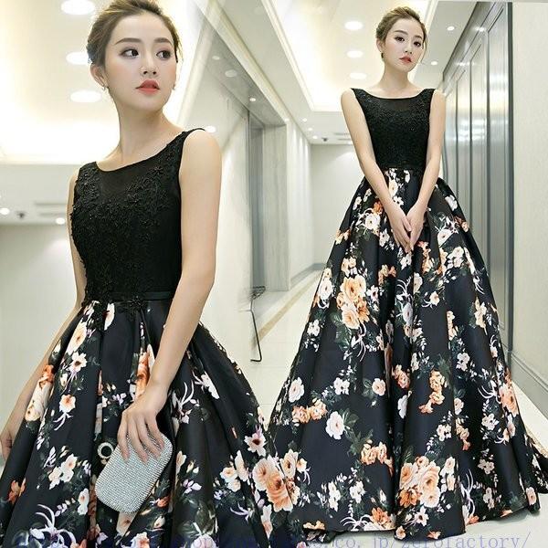 安いそれに目立つ ロングドレス 演奏会 結婚式 ノースリーブ 花柄プリント フォーマル パーティードレス 音楽会 カラードレス 二次会 ドレス 花嫁 公式 Amz Verifyinfoaccount Genetechbh Com