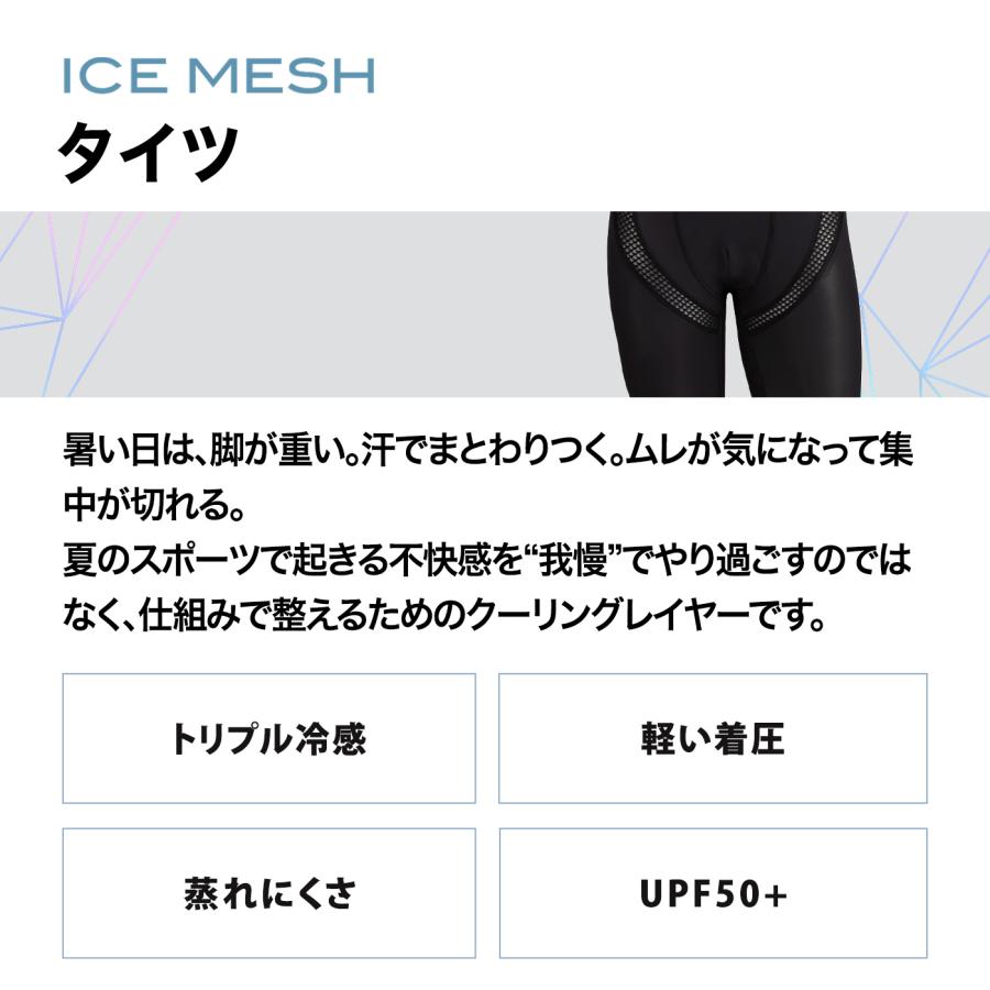 ZEROFIT 「アイスメッシュ タイツ」ICE MESH 接触冷感 夏用 UV メンズ
