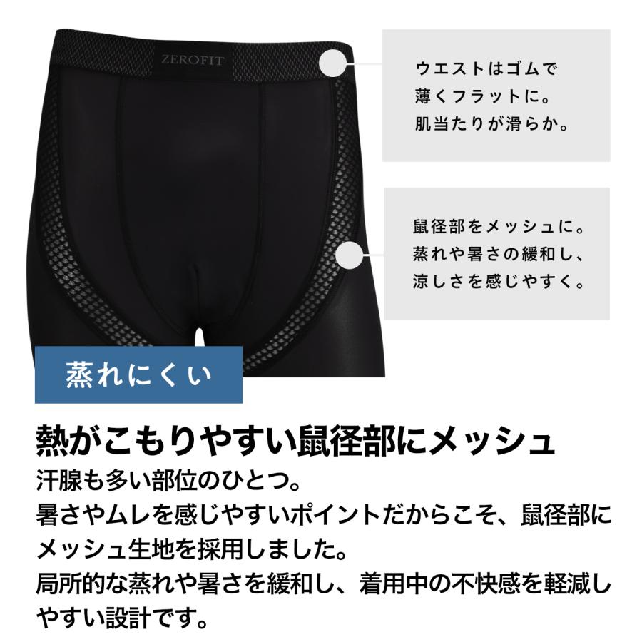 ZEROFIT 「アイスメッシュ タイツ」ICE MESH 接触冷感 夏用 UV メンズ