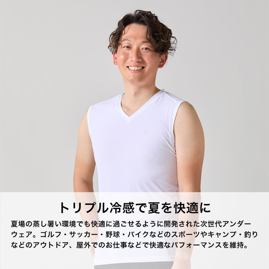ZEROFIT スポーツウェア アンダーウェア Vネック ノースリーブ